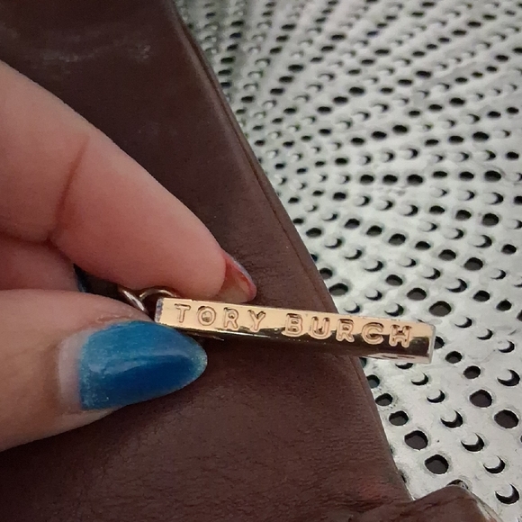 Tory Burch Brown Leather Clutch with Gold Chain, GUC - Picture 5 of 6